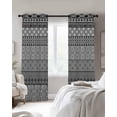 thumbnail image 2 of Grey Black Boho Blackout Curtains 90 Inch Length 2 Panels Set for Living Room Bedroom, Vintage Ethnic Tribe Abstract Art Privacy Window Treatment Thermal Insulated Black Out Drapes 52"x90", 2 of 8