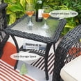 thumbnail image 6 of ATR 3-Piece Outdoor Patio Wicker Rocking Chairs Set,Rattan Rocker Chair Sets with Side Table for Porch,Khaki, 6 of 10