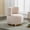 Beige, variant on 360 Degree Swivel Barrel Accent Chair, Round Wide Upholstered Velvet Cuddle Chair, Fluffy Soft Velvet Rotating Armchair for Living Room Bedroom Office Waiting Room