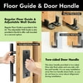 thumbnail image 5 of Homacer 5-in-1 60in x 84in Pine Wood Frame Barn Door with 11ft Long Flat Track, Classic Design Roller Installation Hardware Kit Including Door Handle and Soft Close，, Interior Use Only, 5 of 8
