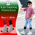 thumbnail image 4 of Yacht & Smith 6 Pairs Kids Thermal Winter Socks, Cotton, Boys Girls Winter Crew Socks, Size 6-8, 4 of 7