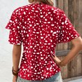 thumbnail image 4 of Camiseta de Cuello Redondo de Impresión de Verano de Manga Corta para las Mujeres, Top Casual para el Hogar Y el Uso Diario, 4 of 5