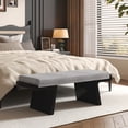 thumbnail image 6 of Zesthouse 47.2" Linen Upholstered Bench, Bedroom Bench End of Bed, Modern Ottoman Bench with Solid Wood Frame for Entryway Living Room, Gray, 6 of 9