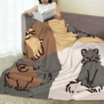 thumbnail image 3 of LNWH Pets Cats and Dogs Icons Pattern Throw Blanket, Flannel Sofa Blankets for All Seasons, 40"x30", 3 of 8