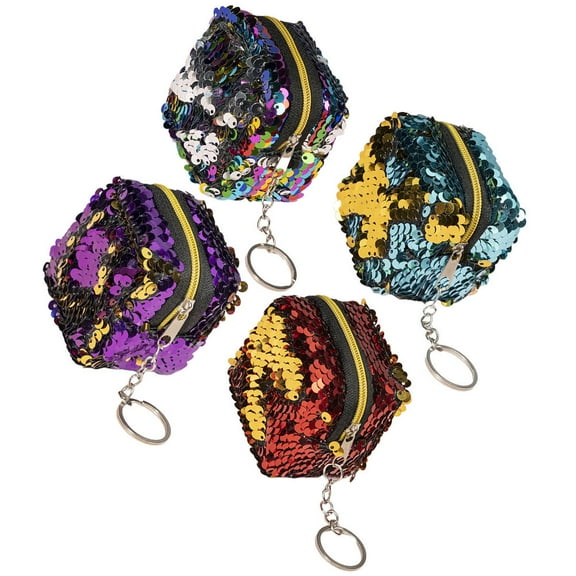 Kitandove 4Pcs Small Change Pouch Coin Purse Stereoscopic Shape Assorted Color For Women Shopping And Travel