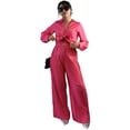 thumbnail image 1 of Palazzo Elegante de una Pieza con Blusa de Lazo y Pantalón Plisado para Mujer, 1 of 6