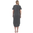 thumbnail image 3 of FEREMO Plus Size Nightgowns for Women V Neck Short Sleeve Nightshirts Sleepwear(DarkGray,2X), 3 of 5