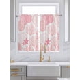 thumbnail image 2 of Tier Curtains 45 Inches Long, Coastal Pink Window Treatment Curtain Drapes, Ocean Coral Starfish Shell Modern Sea Small Curtain Drapes for Bathroom Laundry Room, 27.5"x45", 2 Panels, 2 of 7