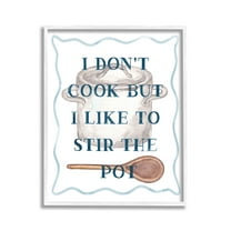 Stupell Industries Funny Stir The Pot Food & Beverage Painting White Framed Art Print Wall Art, 11 x 14