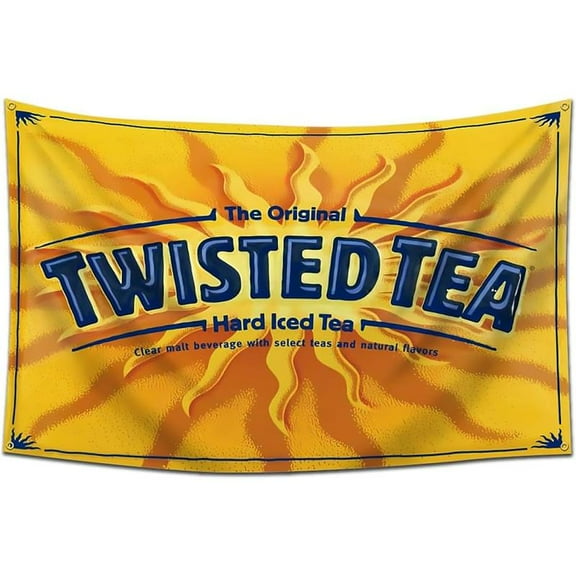 Twisted Tea 3x5Ft Flag Tapestry for Wall Hanging College Room Man Cave Boys and Girls Bedroom Party Supplies Yard Signs Banner with 4 Bass Gromments