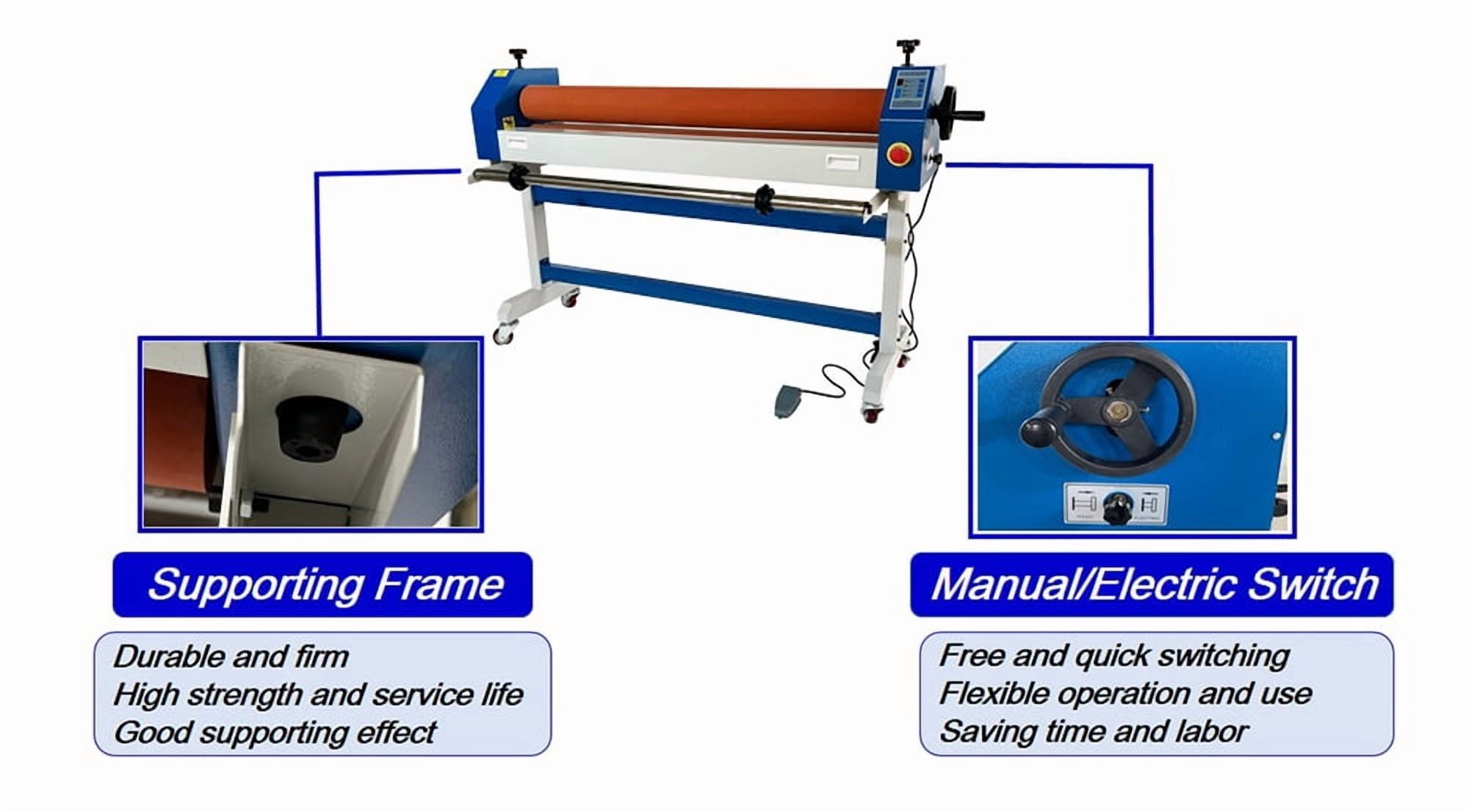 51 Inch Cold Laminating Machine Electric Manual Dual Use Single Sided Cold Roll Laminator
