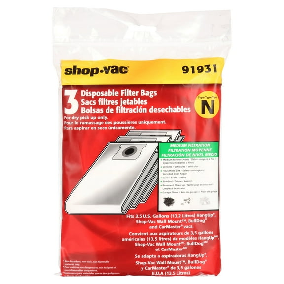 Shop-Vac 3.5 Gallon Wall Mount Disposable Collection Bags (3-Pack)