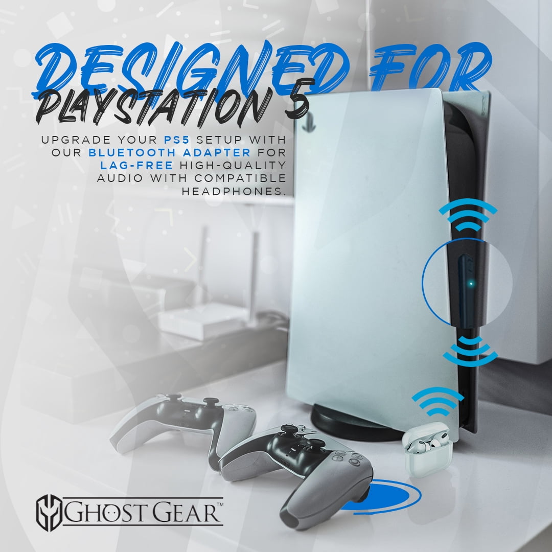PS5 Bluetooth Adapter with aptX™ Low Latency support for connecting headphone to PS5, PS4 and PC