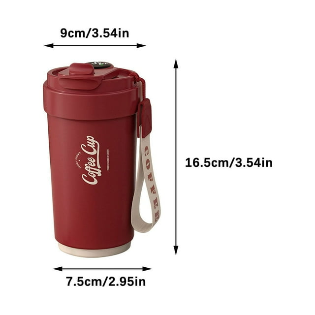 Tasse à Café Isolée en Acier Inoxydable de Qualité Alimentaire 316 Rétro avec Doublure Intelligente Tasse à Café Isolée Tasse de Sport Tasse à Café avec Couvercle