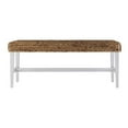 thumbnail image 3 of Bowery Hill Coastal Woven Coffee Table Bench White-Natural hyacinth, 3 of 3