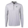 thumbnail image 2 of Men's Cutter & Buck  Gray/White South Florida Bulls Big & Tall Virtue Eco Pique Micro Stripe Recycled Quarter-Zip, 2 of 3