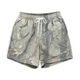 thumbnail image 2 of Camo Sweat Shorts Casual Elastic Waist Lounge Shorts Drawstring Maple Leaf Print Athletic Shorts for Man Women Light Gray 6XL, 2 of 3