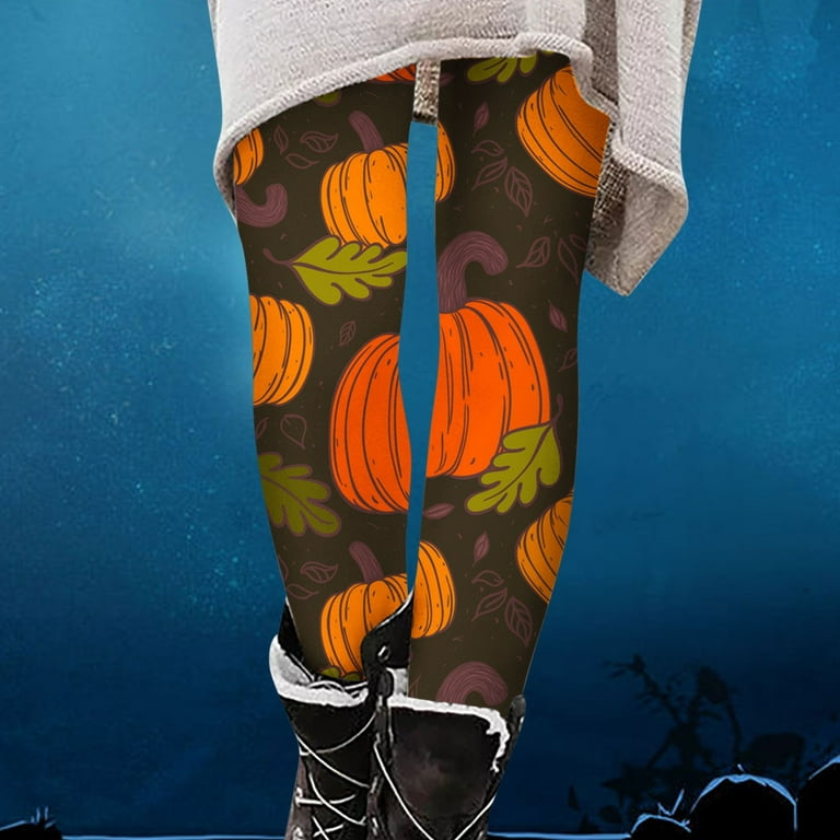 VEKDONE 2023 Clearance Womens Halloween Pumpkin Printed Leggings Funny  Graphic Basic Layer Pants Fall Slimming Stretchy Sweatpants Lightweight  Comfy Trousers 