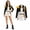Black, variant on Pop Star Cosplay Costume for Women, Black Gold Military Jacket Shorts Set for Stage & Halloween Theme Party