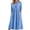 Blue#01, variant on Amzcrzy Spring Dresses for Women Casual Loose Solid Color Beach Sundresses Trendy V Neck 3/4 Sleeve Womens Dresses Flowy A Line Pleated Maxi Dresses with Pockets S