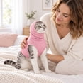 thumbnail image 4 of Dog Hoodie with Warm Pullover Design, Pink, for Small Dogs, Winter Coat, 4 of 4