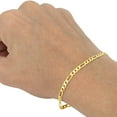 thumbnail image 3 of Nuragold 14k Real Yellow Gold Figaro Link 4.5mm Chain Bracelet (7"-9") Italian Jewelry for Men & Women, 3 of 23