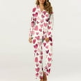 thumbnail image 3 of Iyufng Womens Pajama Sets Long Sleeve,Valentine's Day Pajama Sets for Women Plus Size,Sleepwear Sets,2 Piece Womens Plus Loungewear with Pockets V-Neck Valentines Love Heart Pjs S-XXXL, 3 of 7