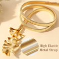 thumbnail image 4 of JASGOOD Womens Elastic Thin Metal Waist Belt, Stretch Chain Belt for Dresses, Skinny Rhinestone Adjustable Waistband Gold, 4 of 6