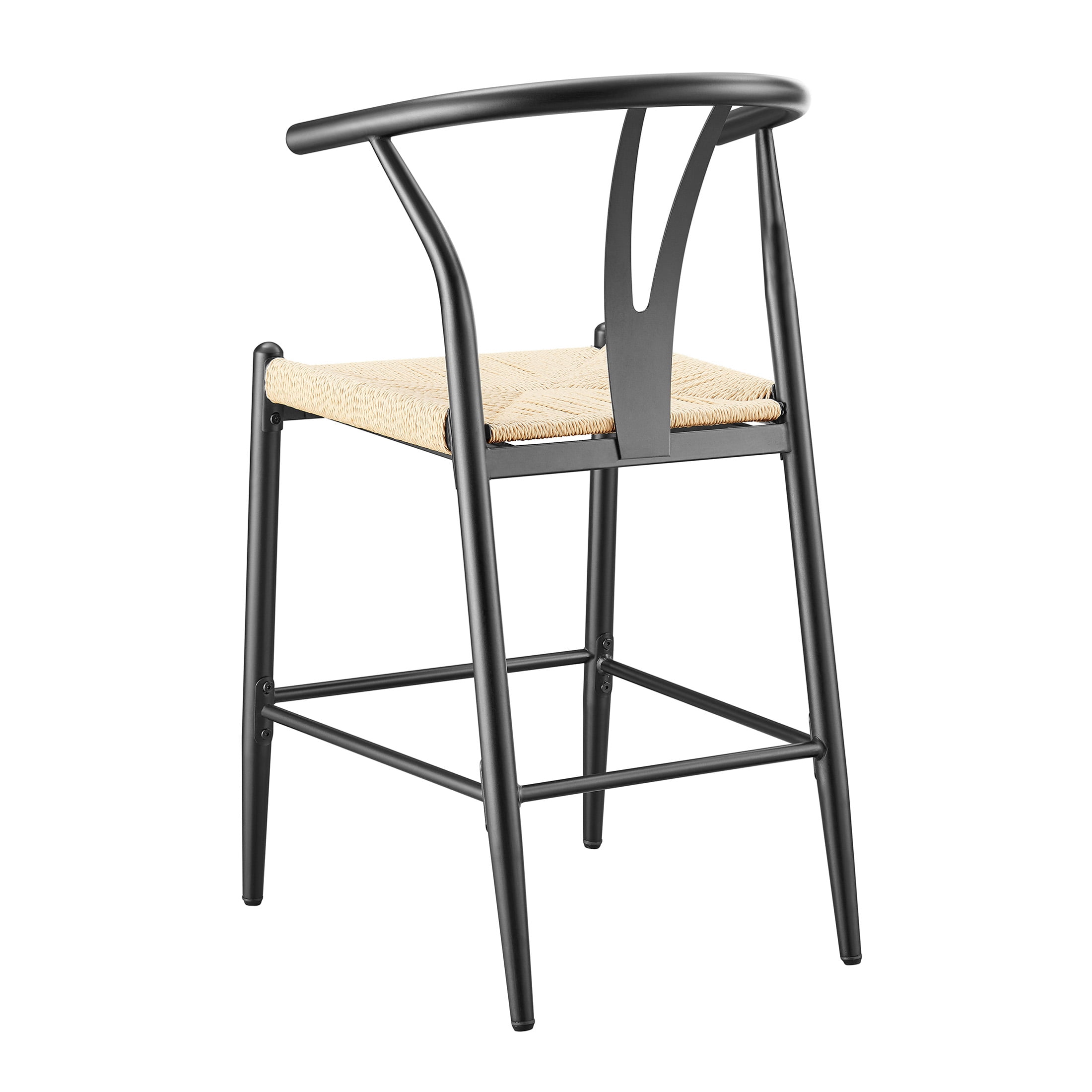 Better Homes & Gardens Springwood Wishbone Metal Counter Bar Stool, 2 Pack, Black Color for Indoor