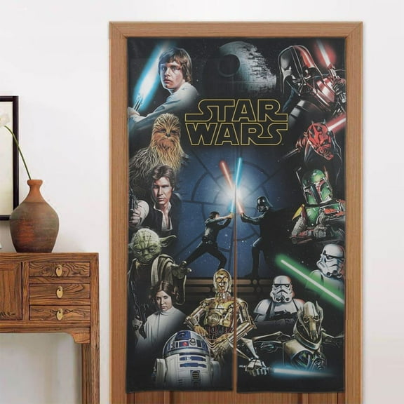 Door Blackout Doorways Curtain Darth Vader Window Curtains Indoor Partition Shading Decor for Bedroom Kitchen 34x56in