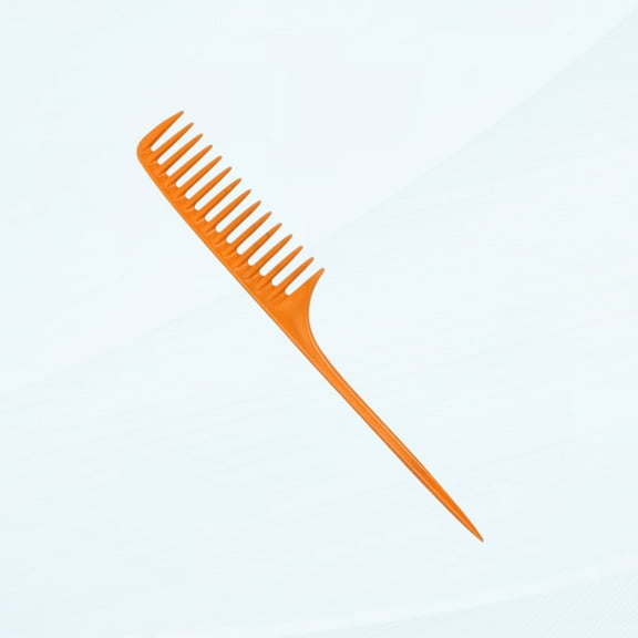 wide-tooth rat tail comb for curly hair, long hair, wet hair, detangling comb, paddle comb (orange)