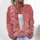 thumbnail image 1 of Cárdigan informal de punto con estampado navideño para mujer, chaqueta con botones y abrigo para mujer, 1 of 5