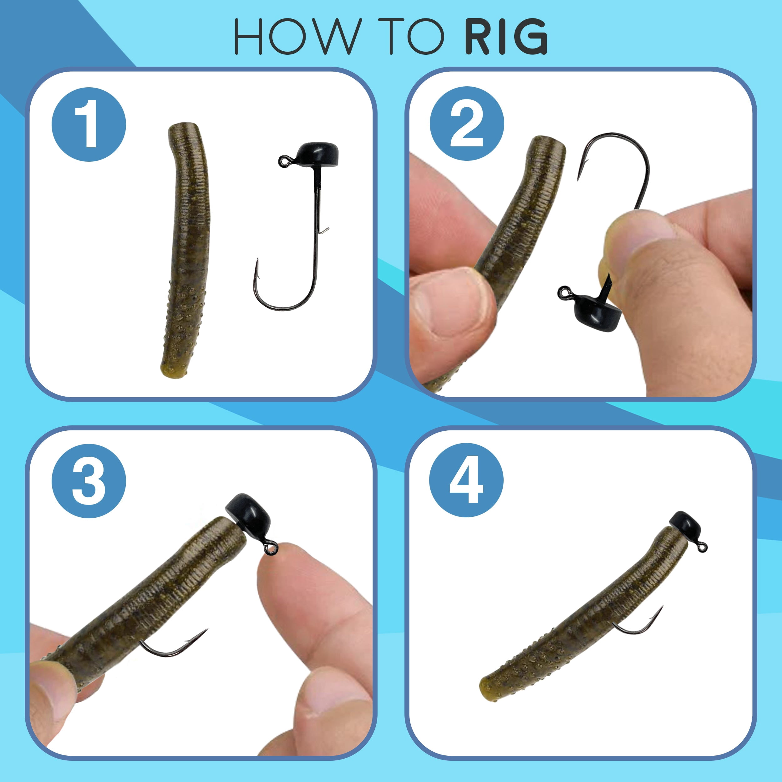 Reaction Tackle Tungsten Mushroom Head Ned Rig Shroom Jig Heads for Finesse Fishing, Weedless Jig Head for Bass Fishing with Soft Lures (5-Pack) 1/4oz Black