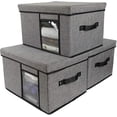 thumbnail image 1 of Fabric Storage Bins With Lid, 2 Handles And Clear Window, Washable Foldable Storage Basket Cube Box 1pack, 1 of 5