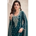 thumbnail image 3 of Stylish Bollywood Designer Shalwar Kameez Suits Indian Pakistani Stitched Plazzo Outfits ( Teal Blue, XXL - 46 ), 3 of 6
