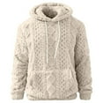 thumbnail image 3 of FYDUU Mens Fuzzy Hoodie Pullover Sweatshirts Heavyweight Winter Hooded Textured Sweatshirt Soft Casual Streetwear Top Outerwear Mens Graphic Hoodies, 3 of 7