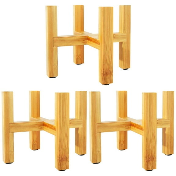 GOOHOCHY  3 Pcs Outdoor Wooden Flower Stand Indoor Pot Rack