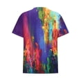 thumbnail image 4 of Blusa informal de manga corta con estampado de teñido anudado y cuello redondo para mujer OAVQHLG3B Store  lin121212, 4 of 4