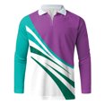thumbnail image 4 of Vedolay Mens Polo Shirts 2023 Floral Blouses V Neck Shirts Blouse Tunic Purple,XL, 4 of 5