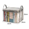 thumbnail image 6 of sunsanly Multifunctional Storage Box Foldable Book Box with Handle Zipper Closure Waterproof Toy Box Transparent Storage Case, 6 of 8