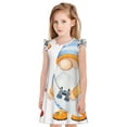 thumbnail image 1 of Fotbe Gnome Camping Fishing Vestido de Dormir para Niñas de 3 a 10 Años, Mangas Cortas, Estilo Princesa, Pijama Camisón con Mangas Voladas-X-Large, 1 of 6