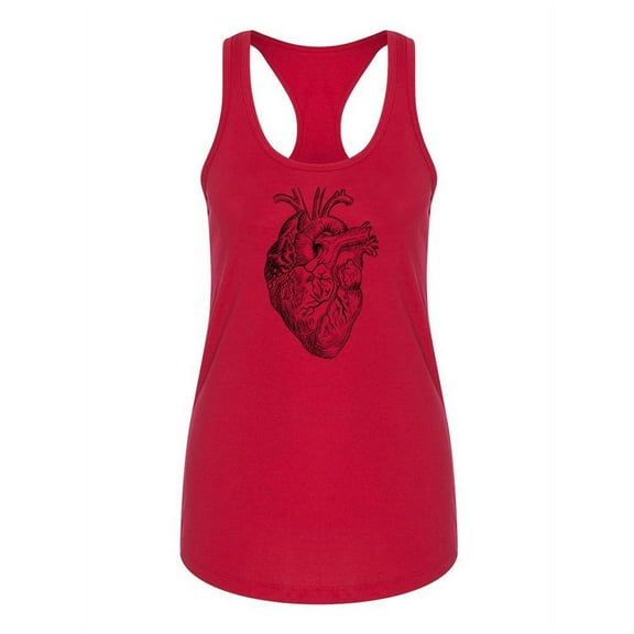 Heart Sketch Racerback Tank Women -Image by Shutterstock, Female XX-Large