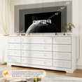 thumbnail image 4 of 12 Drawer Dresser for Bedroom, Wood Chest of Drawers for 65 Inch TV, Wide Closet Dressers Organizer for Living Room, Hallway, Bedroom, 4 of 8