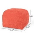 thumbnail image 3 of GDF Studio Statham Modern Microfiber Chenille Square Pouf, Coral, 3 of 10