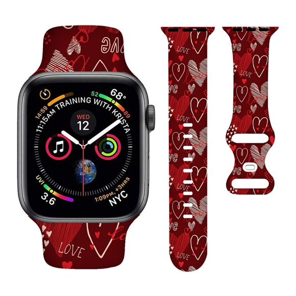 Bacdoilq Correa De Reloj De San Valentín Love Heart Smartwatch Band Compatible Con Reloj De 38 Mm, 40 Mm, 41 Mm, Correa De Silicona Suave De Repuesto Para La Serie 9/8/7/6/5/4/3/2/1/Se