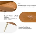 thumbnail image 5 of Vegan Leather Accent Chair Set of 2 Upholstered Armchair Gold Legs Button Tufted Lounge Sofa Chair Living Room Bedroom Camel, 5 of 7