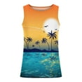 thumbnail image 4 of Elvqul Big and Tall Tank Tops for Men Summer Beach Shirts Hawaiian Printed Pullover Cotton Crew Neck Sleeveless Mens T-Shirts Yellow, 4 of 4