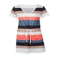 thumbnail image 3 of EIMELI Robe d'Été pour Femmes Robe à Rayures Robe à Bretelles Fines Col en V avec Ceinture à Cordon Poches Bleu Clair Rose Gris TTG, 3 of 7