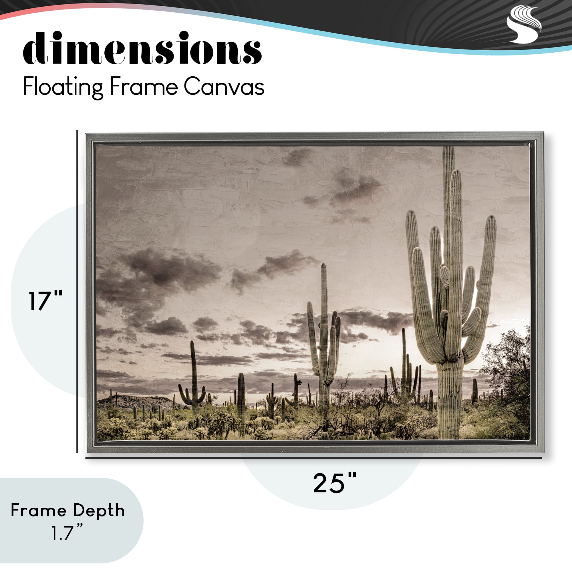 Stupell Industries Desert Sky Wilderness Gray Framed Floater Canvas Wall Art, design by Kim Allen