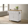 thumbnail image 2 of Bowery Hill Transitional Wood Kitchen Cart with Drop Leaf in Natural Brown/White, 2 of 9